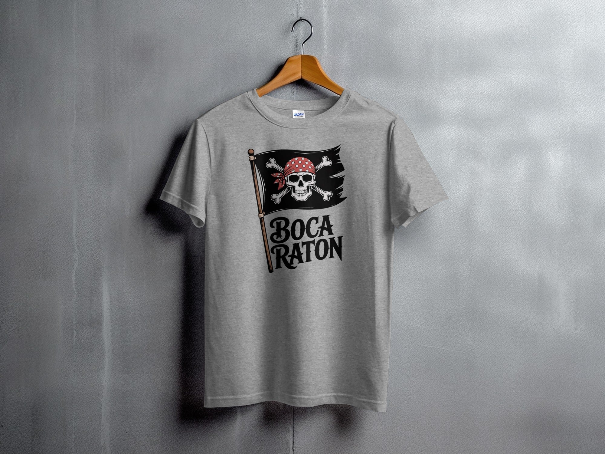 Boca Raton Skull Pirate Tshirt Clothing Product