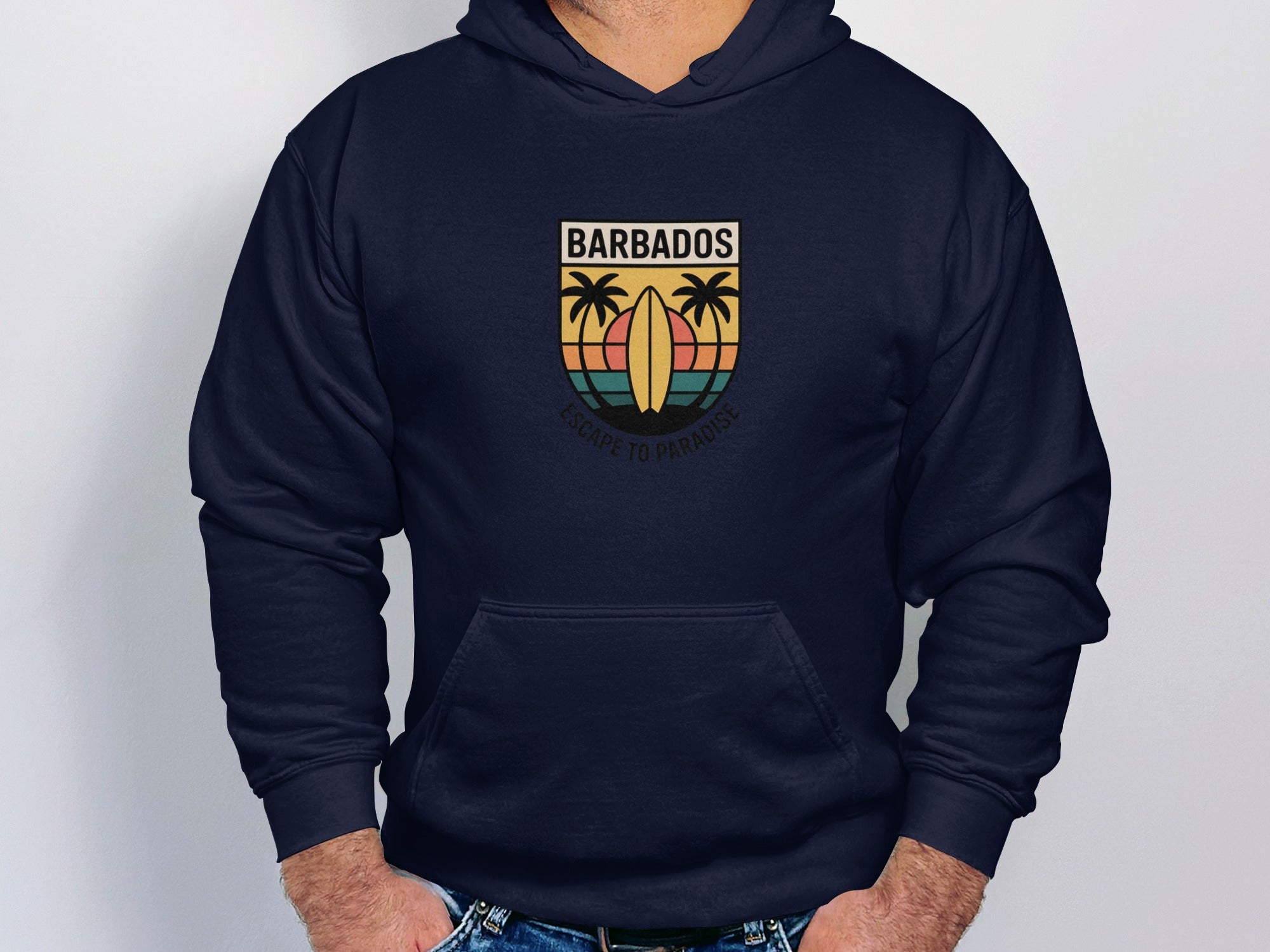Barbados Surf and Palm Trees Hoodie product