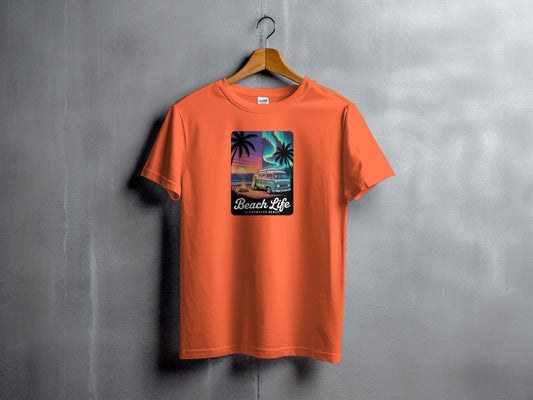 Vintage Beach Life T-shirt with Classic Car Design product type
