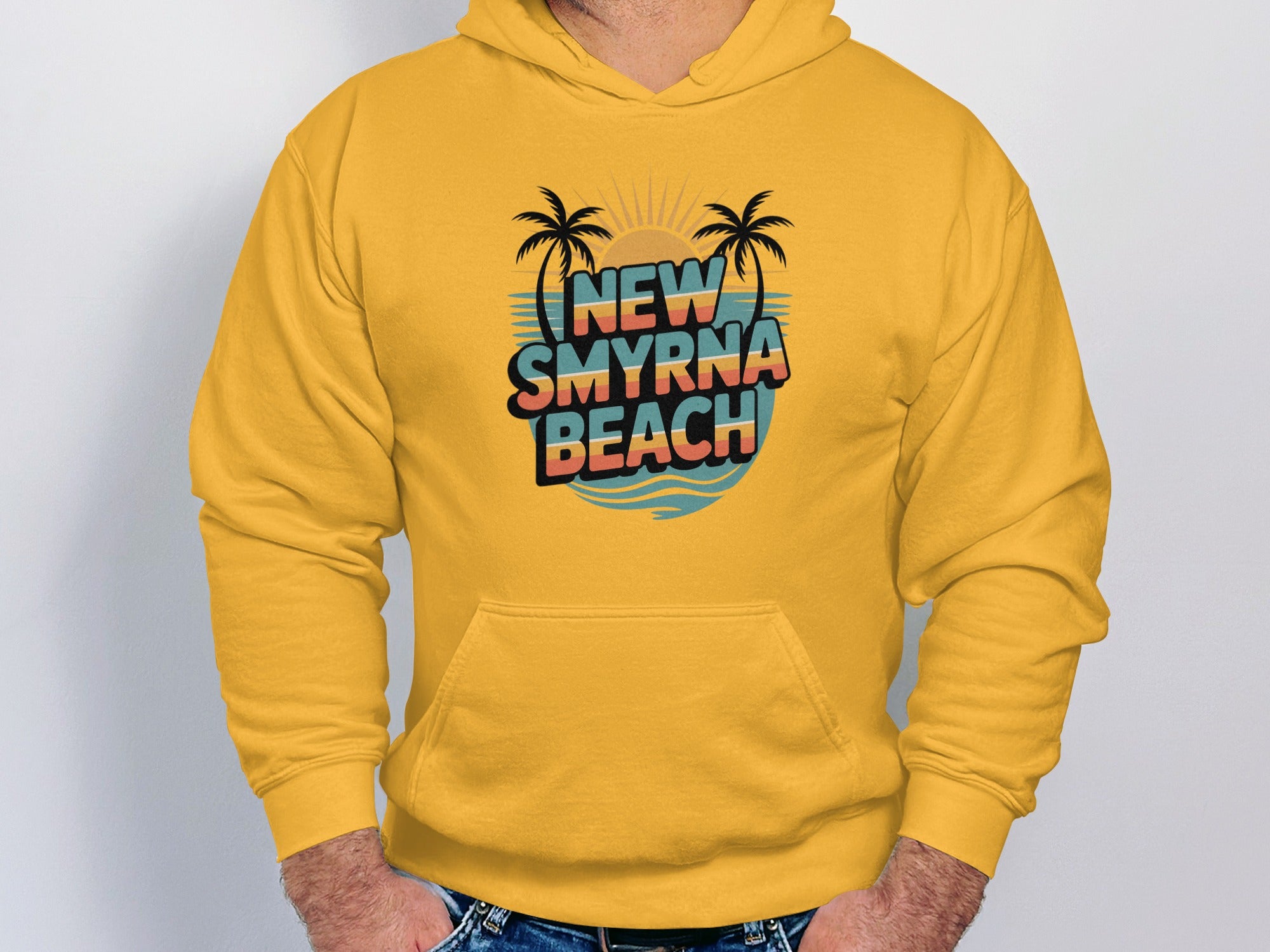 New Smyrna Beach Yellow Hoodie Comfortable Fit product