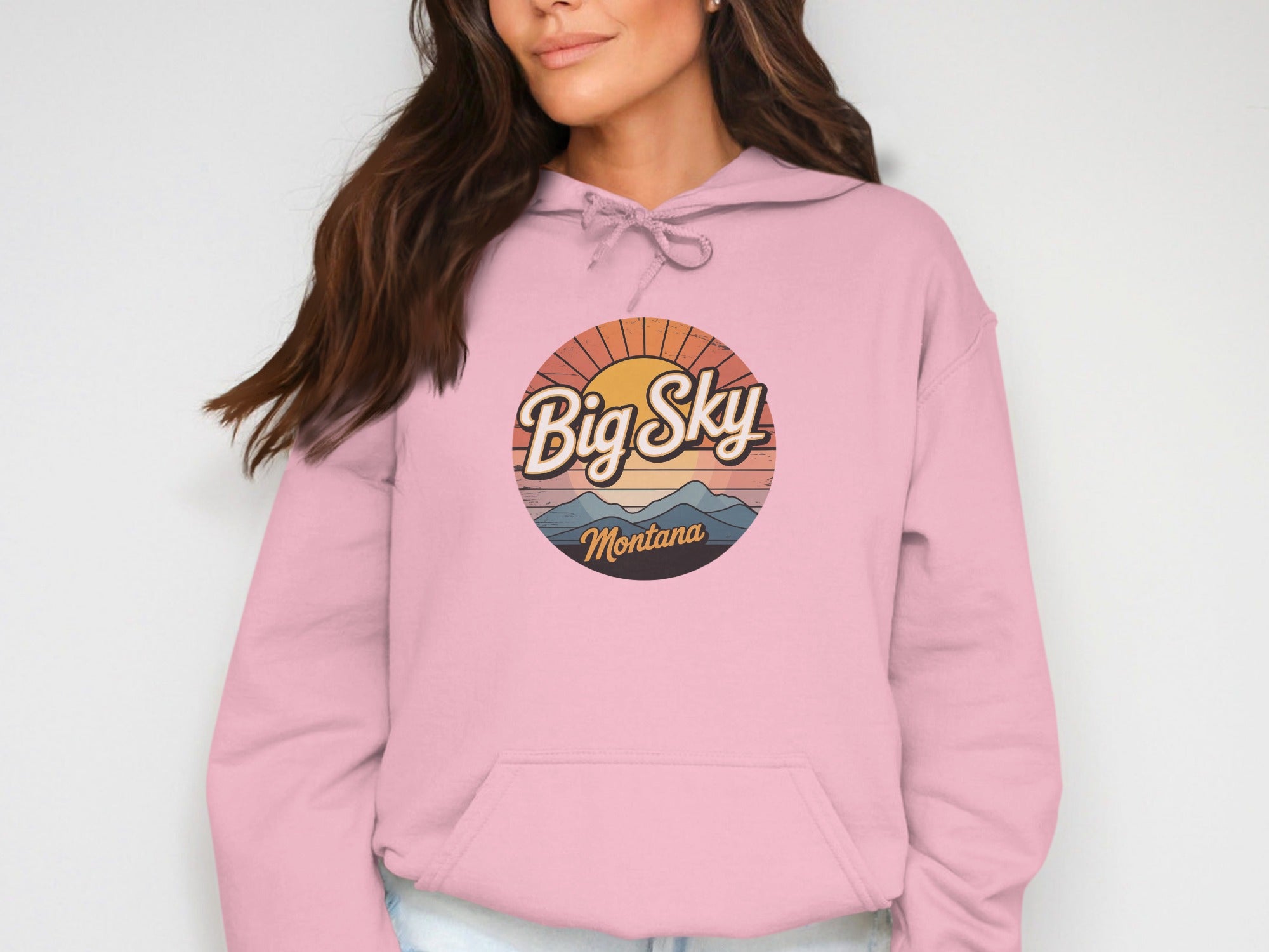 Big Sky Montana Hoodie with Retro Style Logo