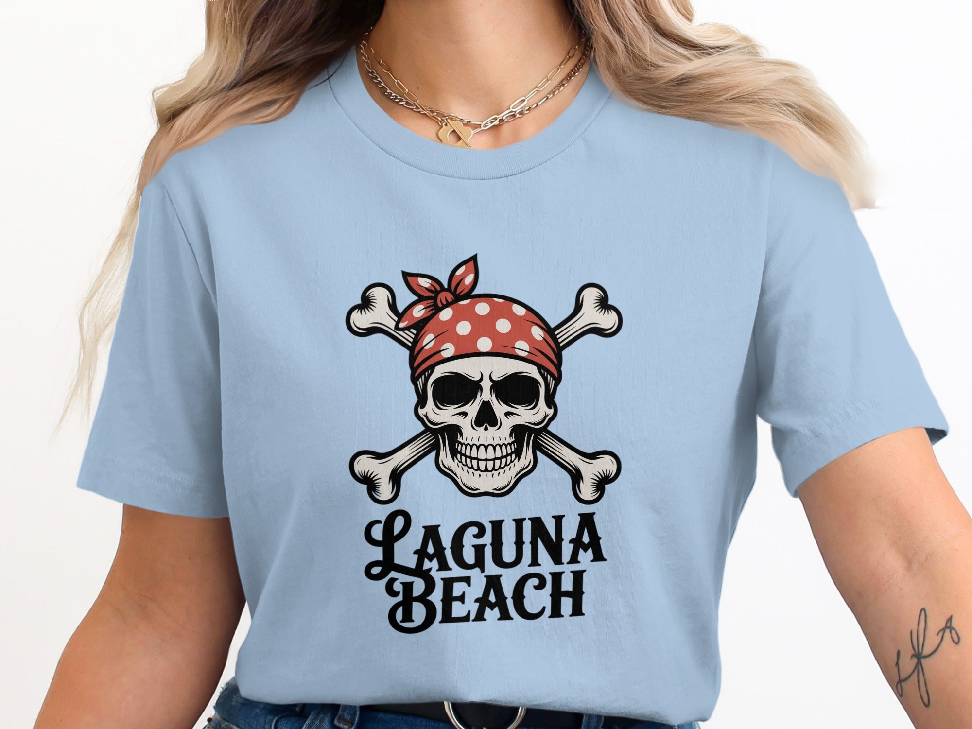 Laguna Beach Skull and Crossbones Graphic T-Shirt product