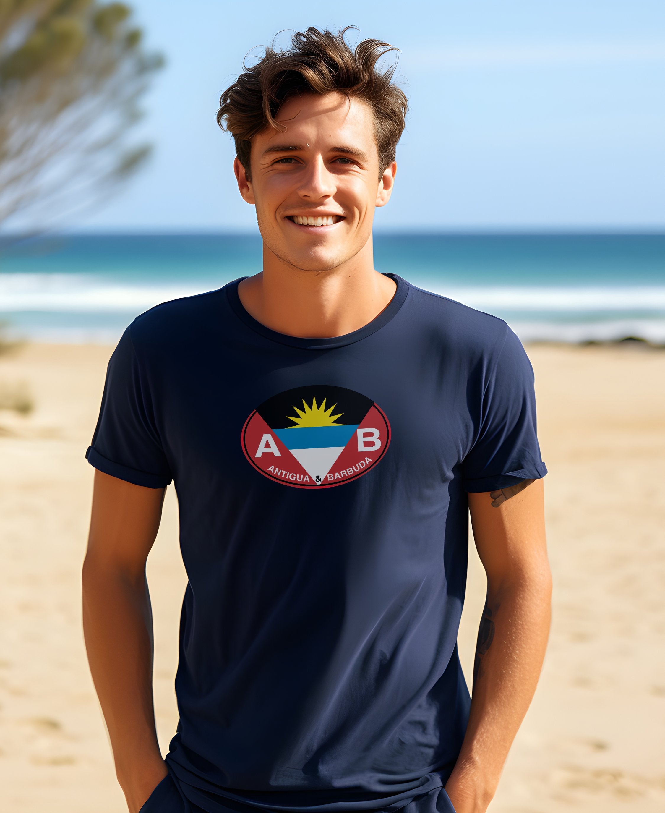 Antigua and Barbuda Mens T-Shirt – Rugged Look for Antigua Sailing Week