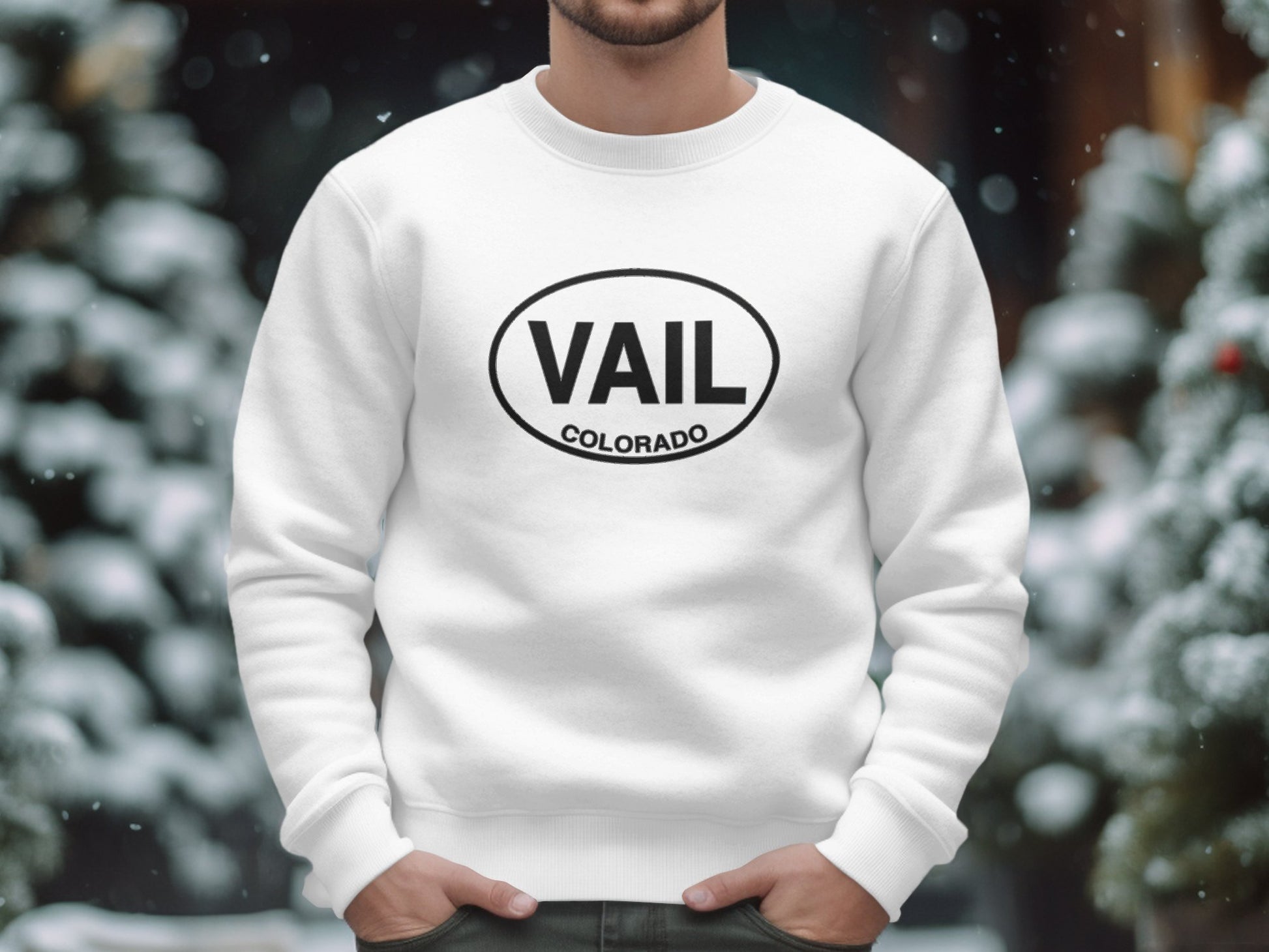 Vail Mens Sweatshirt White