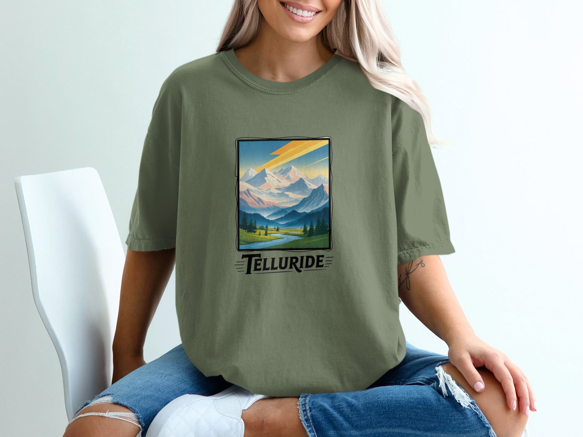 Telluride Sunset Mountain Landscape Graphic Shirt product