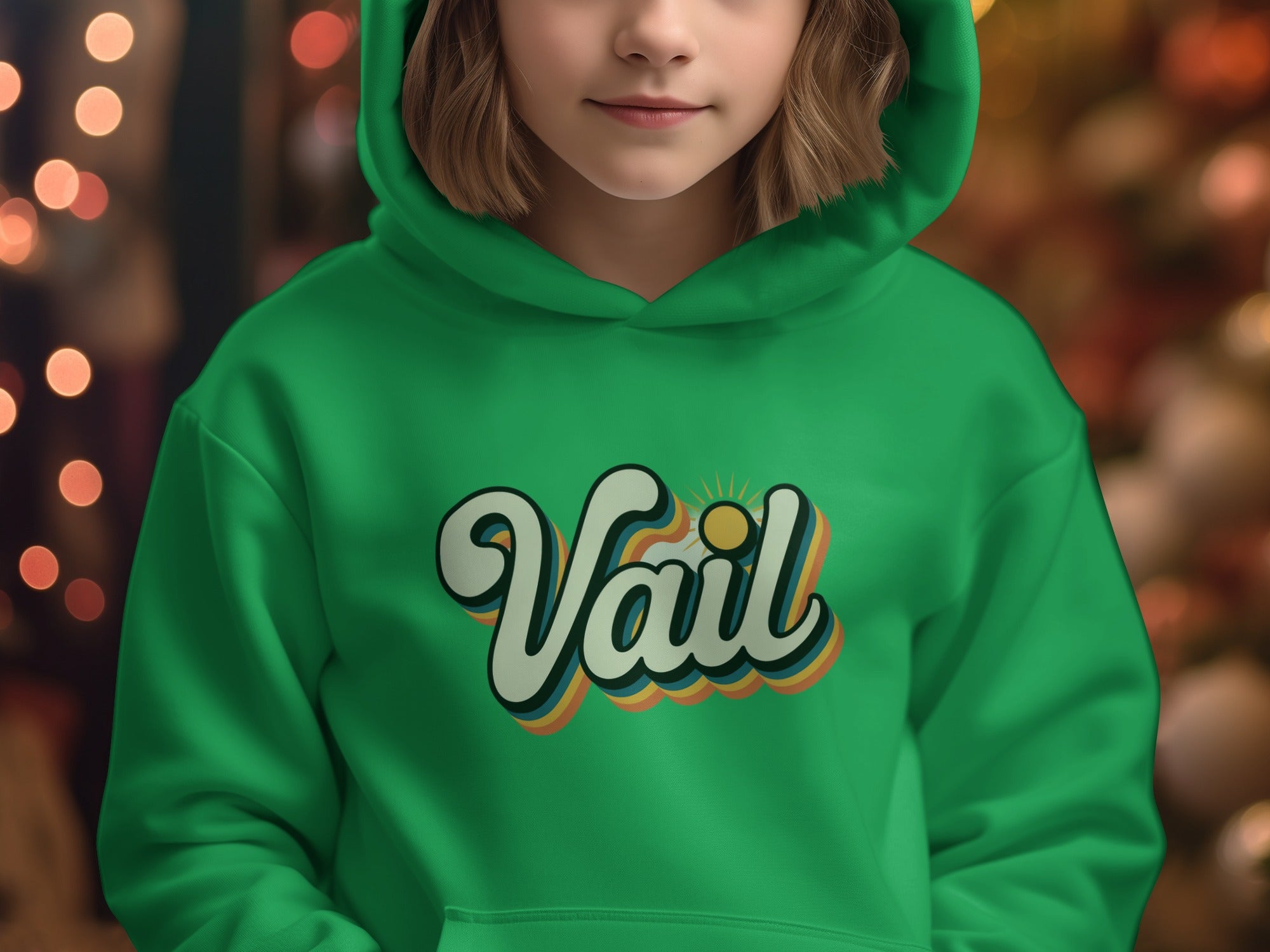 Bright Green Hoodie with Vail Print hoodie product