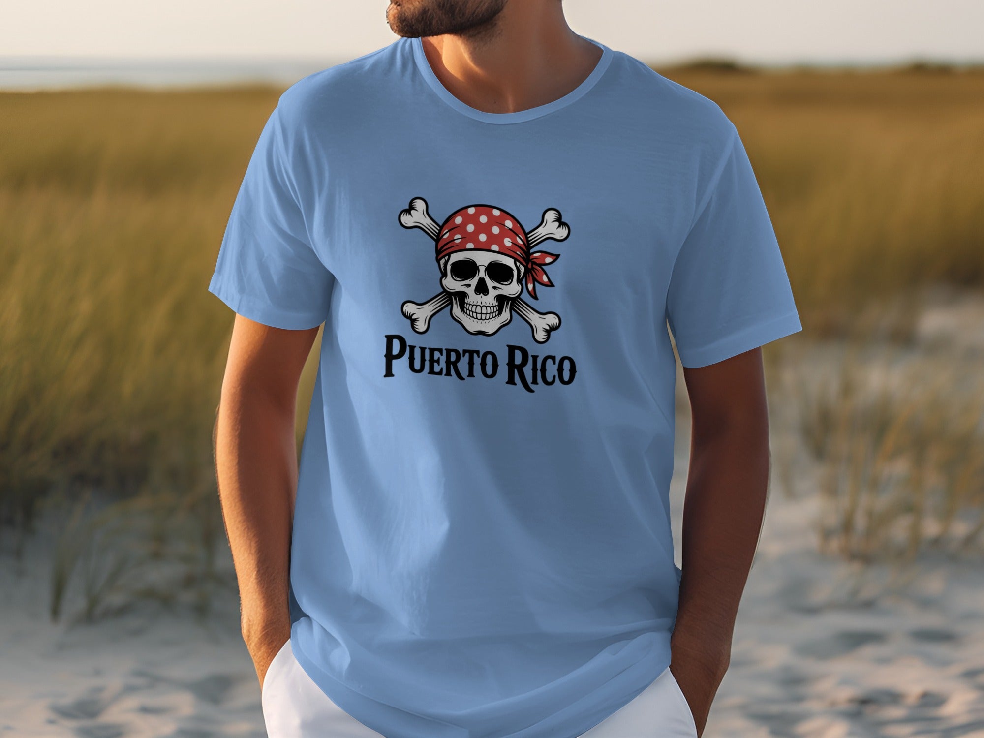 Puerto Rico Pirate Skull and Crossbones T-shirt product