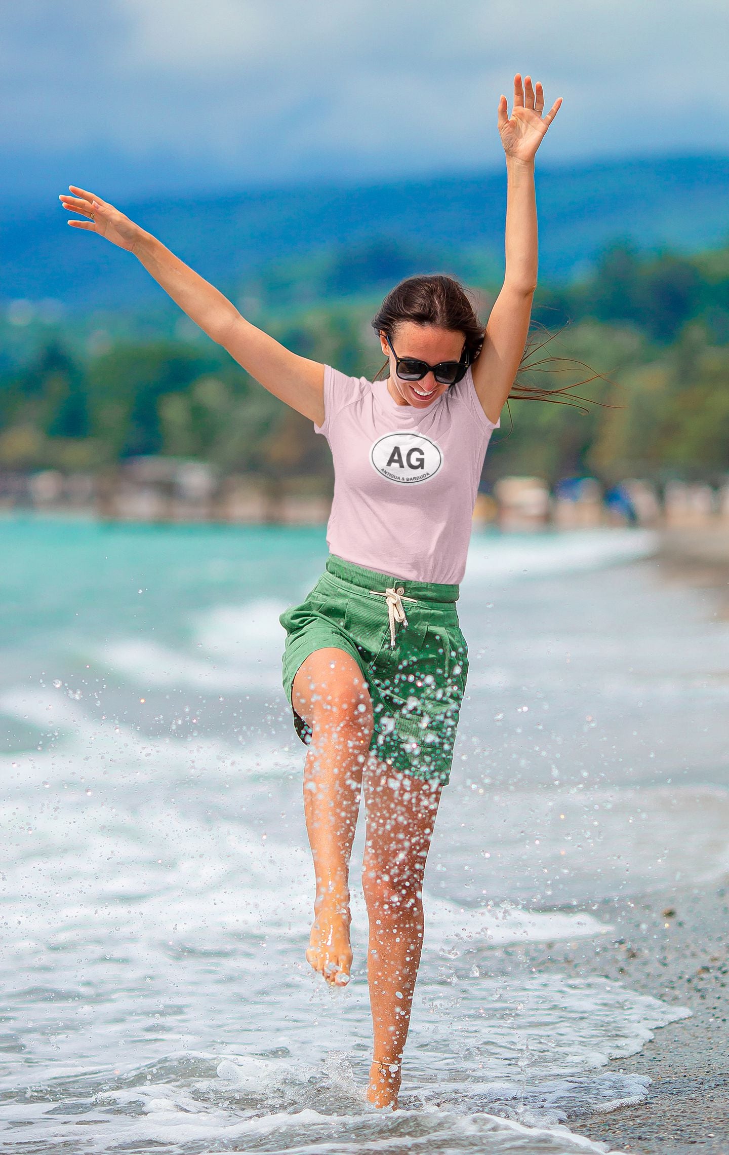 Antigua & Barbuda Classic oval logo T-Shirt gift pink