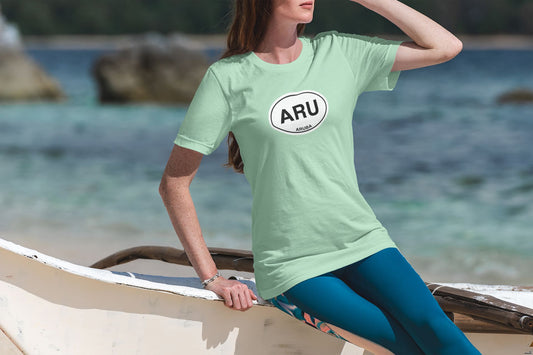 Aruba Classic Oval Logo T-Shirt Gift Souvenir Mint