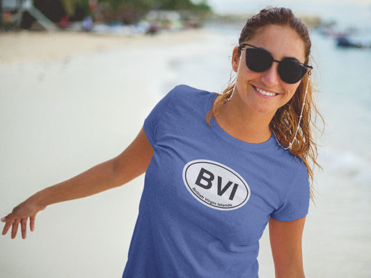 BVI Classic Oval Logo T-Shirt Gift Souvenir Royal Blue