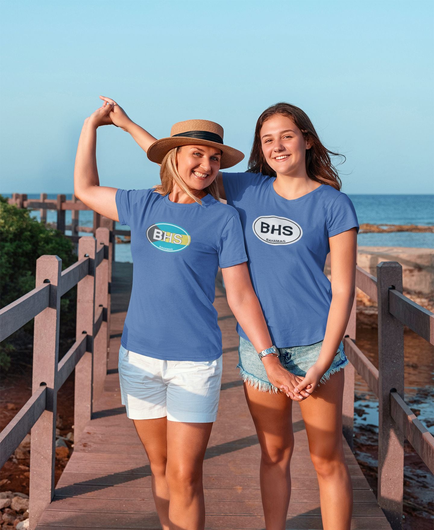 Bahamas Flag Oval Logo T-Shirt Gift Royal Blue