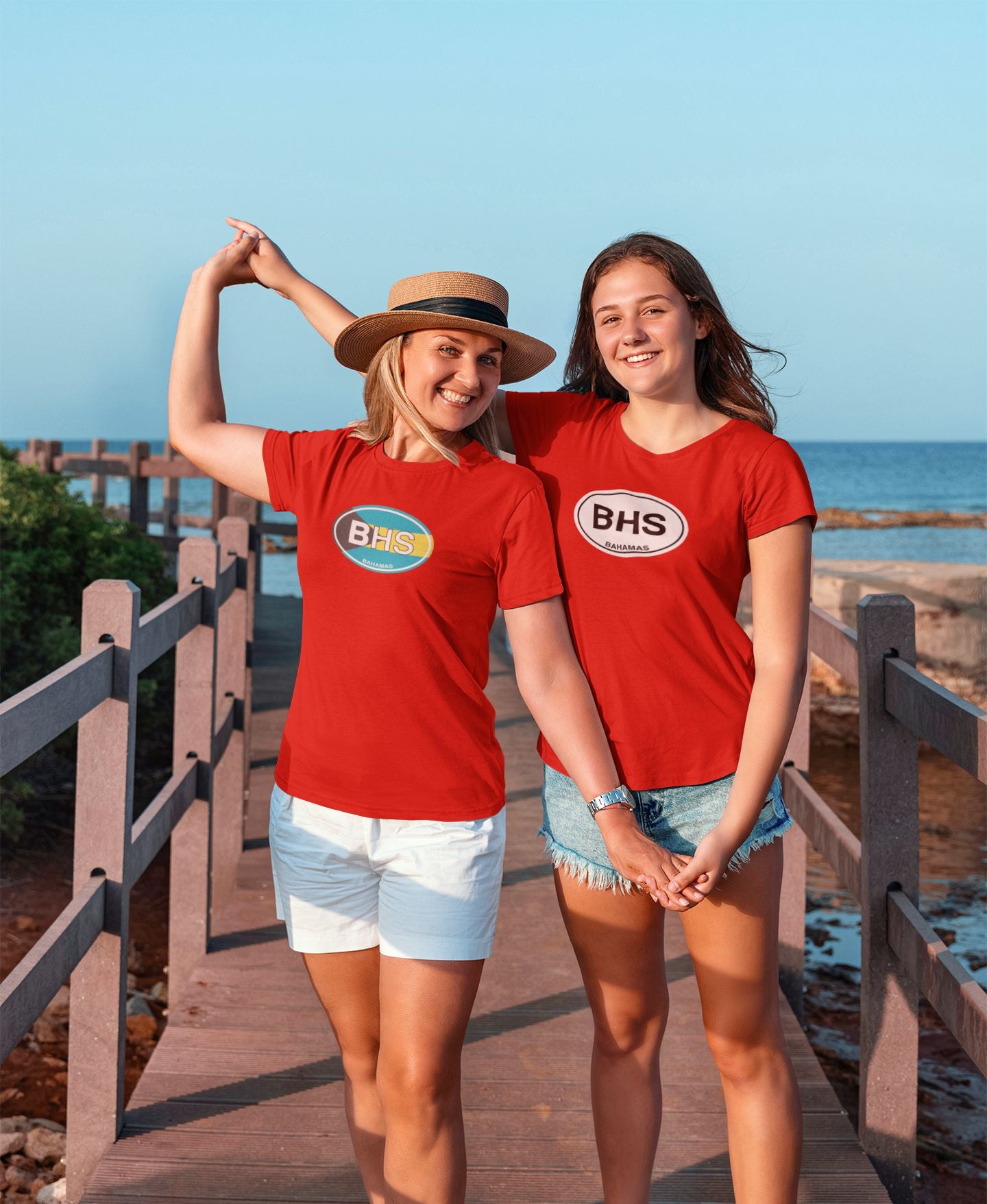 Bahamas Flag Oval Logo T-Shirt Gift Red