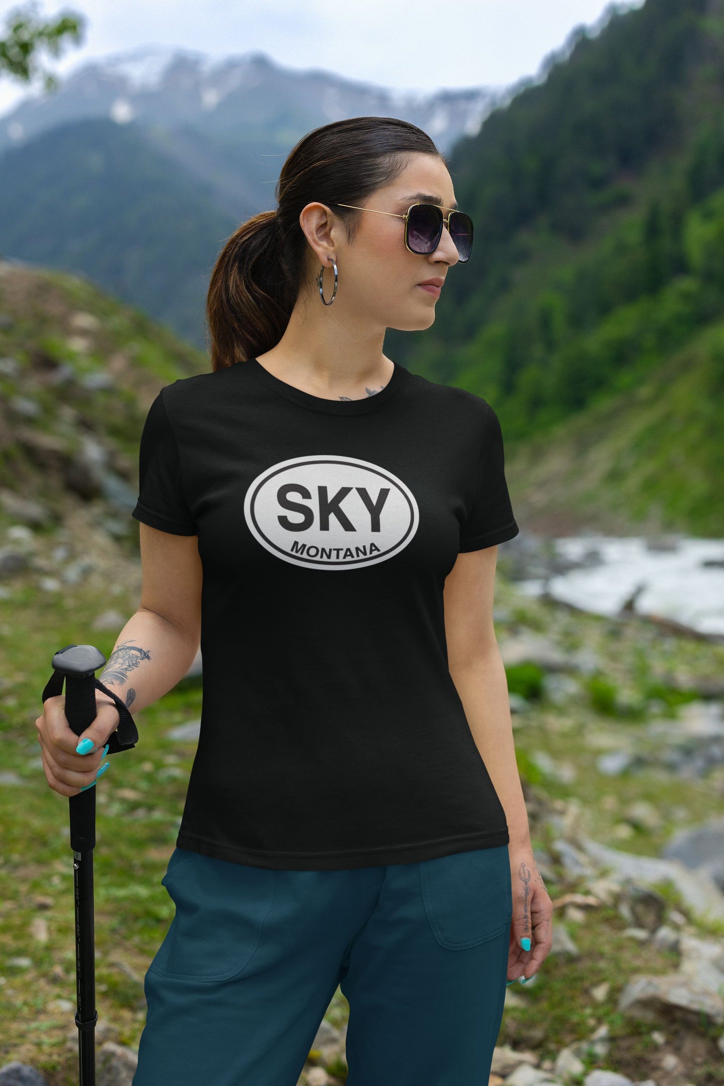 Big Sky Montana T-Shirt Travel Black