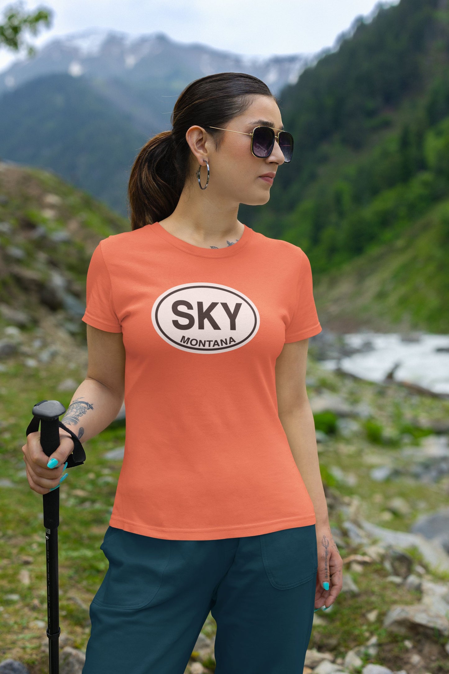 Big Sky Montana T-Shirt Travel Coral