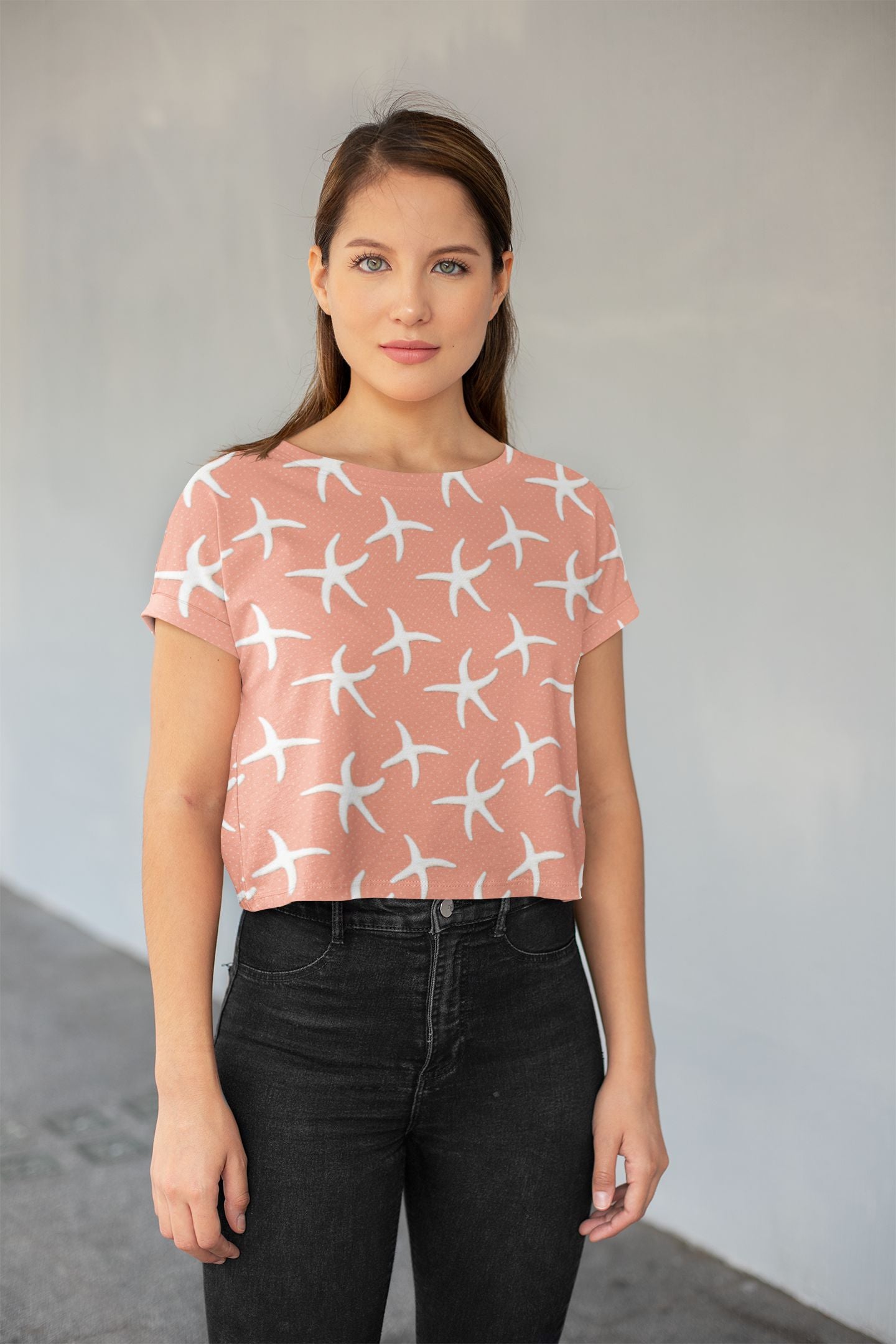 Coral Women's Crop Tee - Trendy and Comfortable