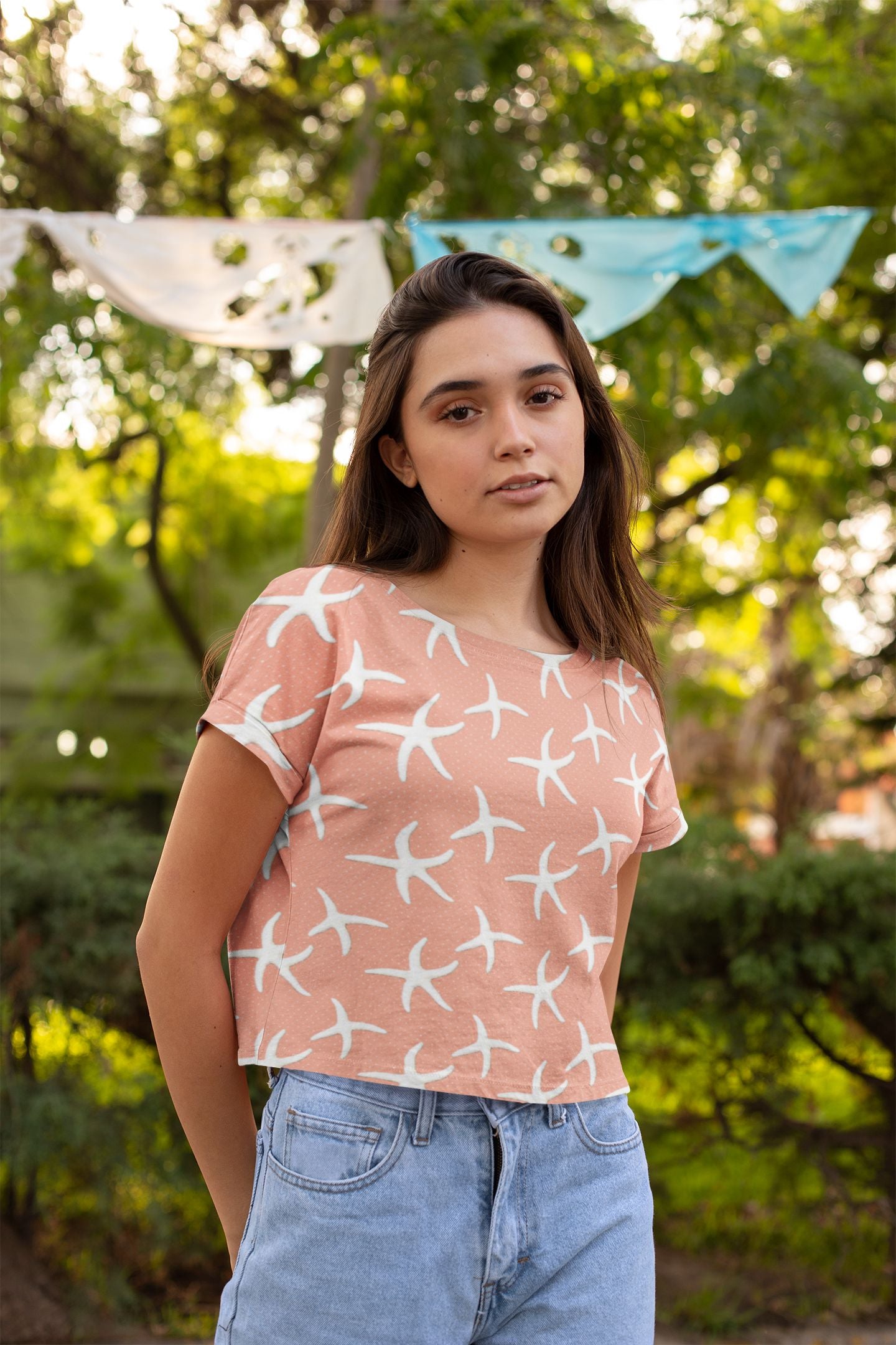 Coral Women's Crop Tee - Trendy and Comfortable