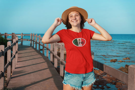 Cozumel Flag Oval Logo T-Shirt Gift Souvenir Red