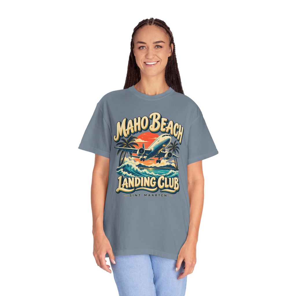 Maho Beach Landing Club Comfort Colors 1717, supplier person 2 mockup