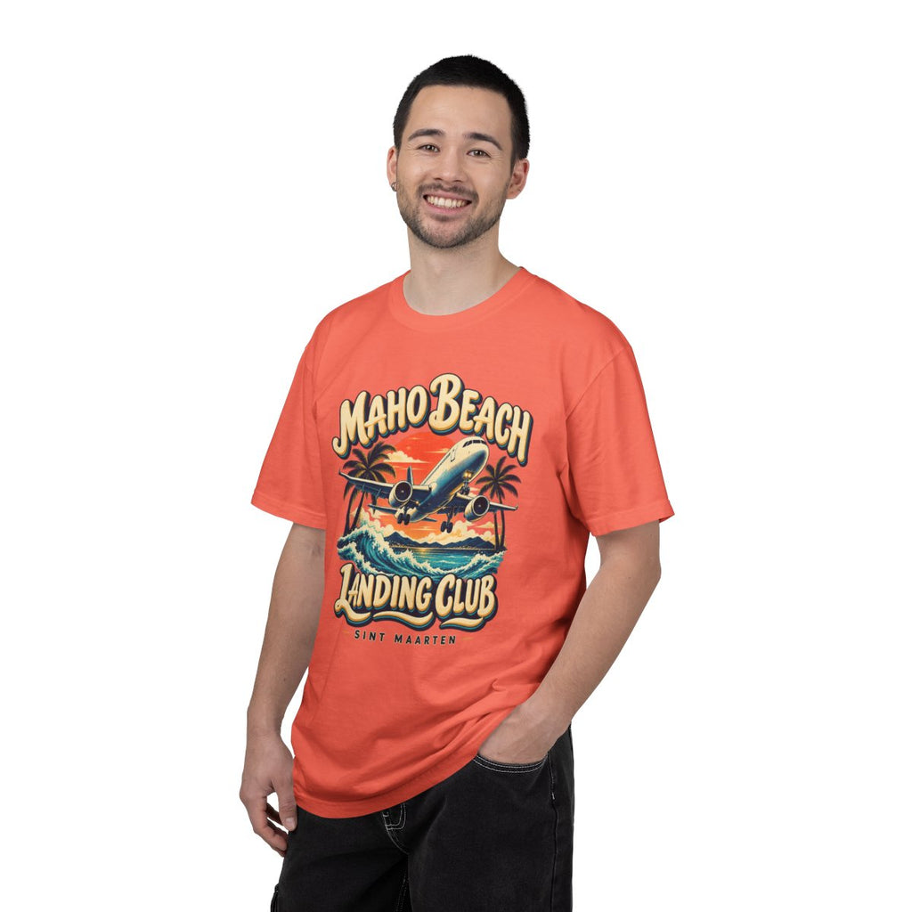 Maho Beach Landing Club Comfort Colors 1717, supplier person 1 front mockup