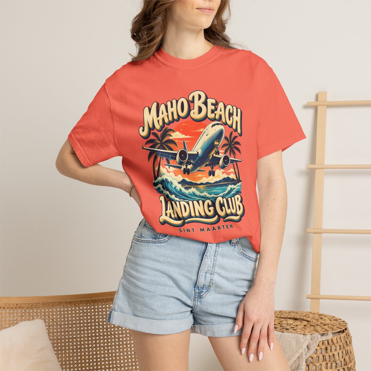 Maho Beach Landing Club Comfort Colors 1717, supplier person 5 context mockup