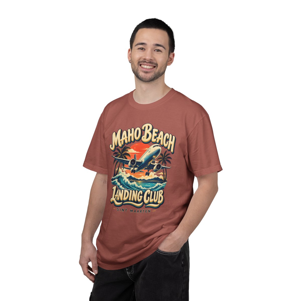 Maho Beach Landing Club Comfort Colors 1717, supplier person 1 front mockup