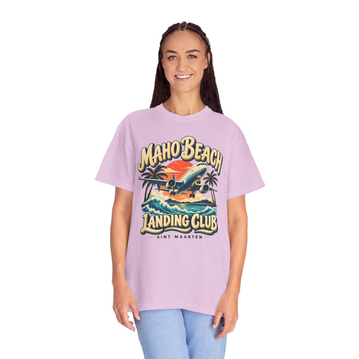 Maho Beach Landing Club Comfort Colors 1717, supplier person 2 mockup