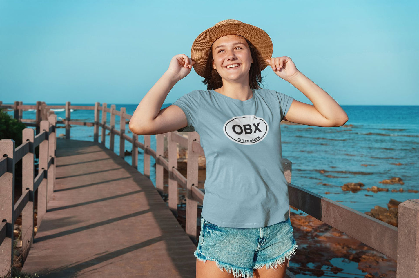 Outer Banks oval Logo T-shirt Gift Baby Blue