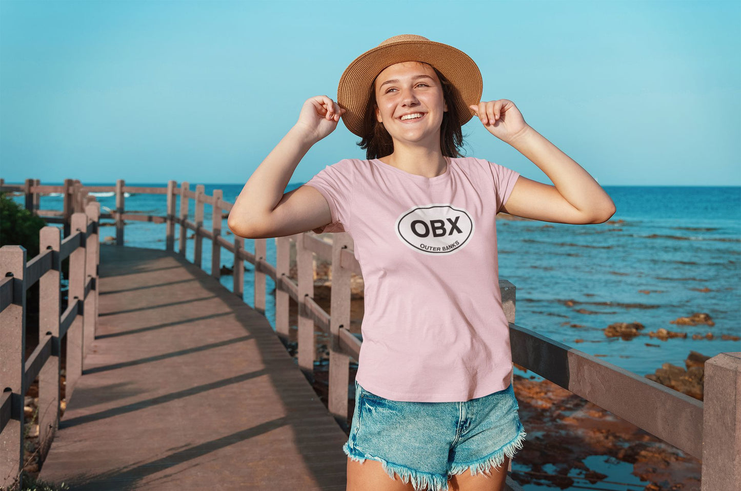 Outer Banks oval Logo T-shirt Gift pink