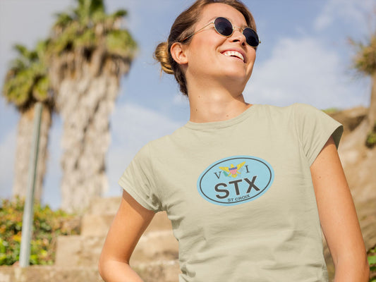 St Croix Oval Logo Vacation Travel Flag T-Shirt Gift Souvenir Natural