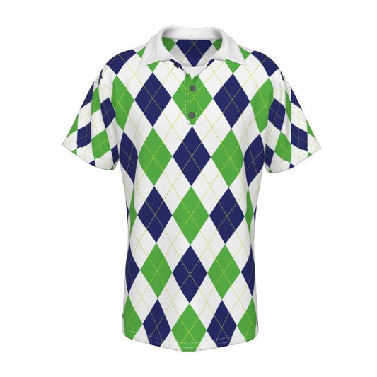 Comfortable, Stylish Argyle Polo Shirt Perfect for Fashionable Golfers