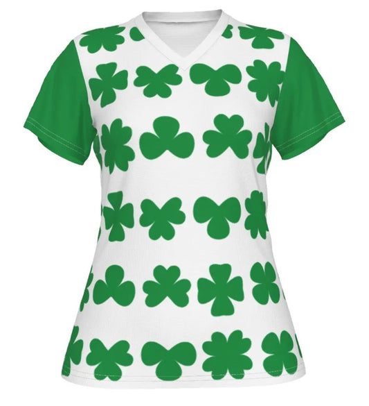 Women's V-Neck Shamrock Top