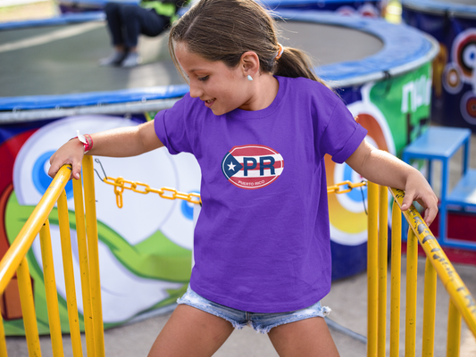 Youth T-Shirt Puerto Rico Flag Purple