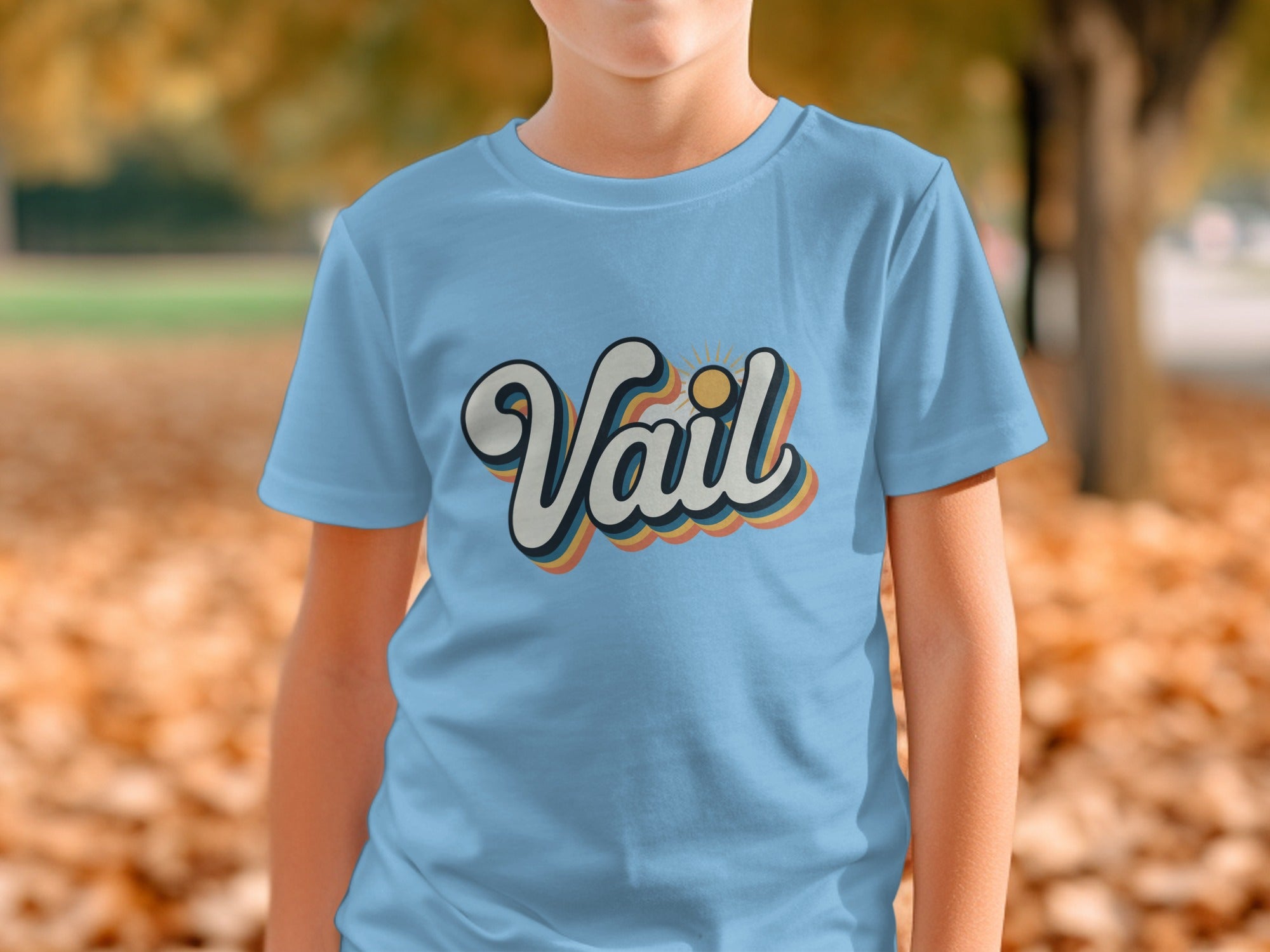 Retro Vail Graphic Tee for Kids Casual Wear Shirt Product