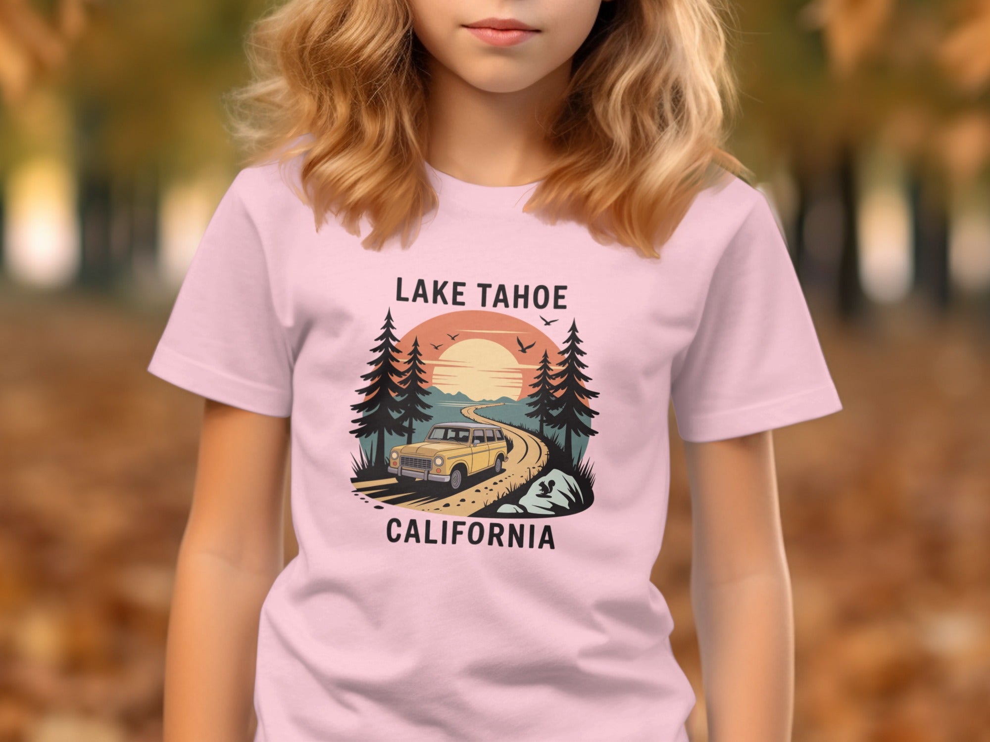 Lake Tahoe California Retro Landscape Kid's T-shirt
