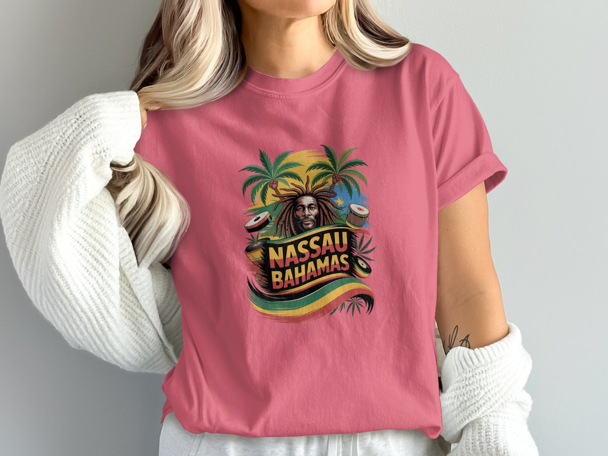Nassau Bahamas Colorful Graphic Print T-shirt product type