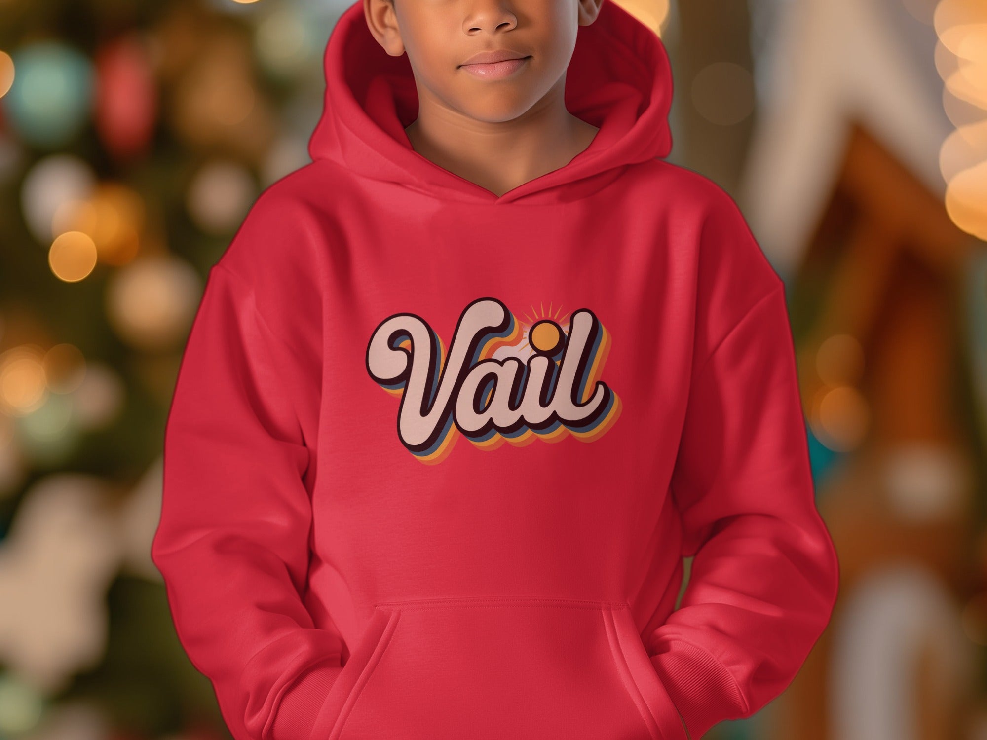 Vail Bold Text Design Hoodie Apparel Product