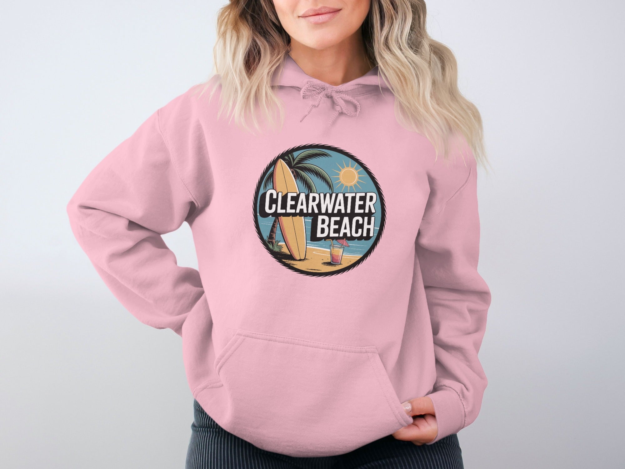 Clearwater Beach Graphic Pink Hoodie product