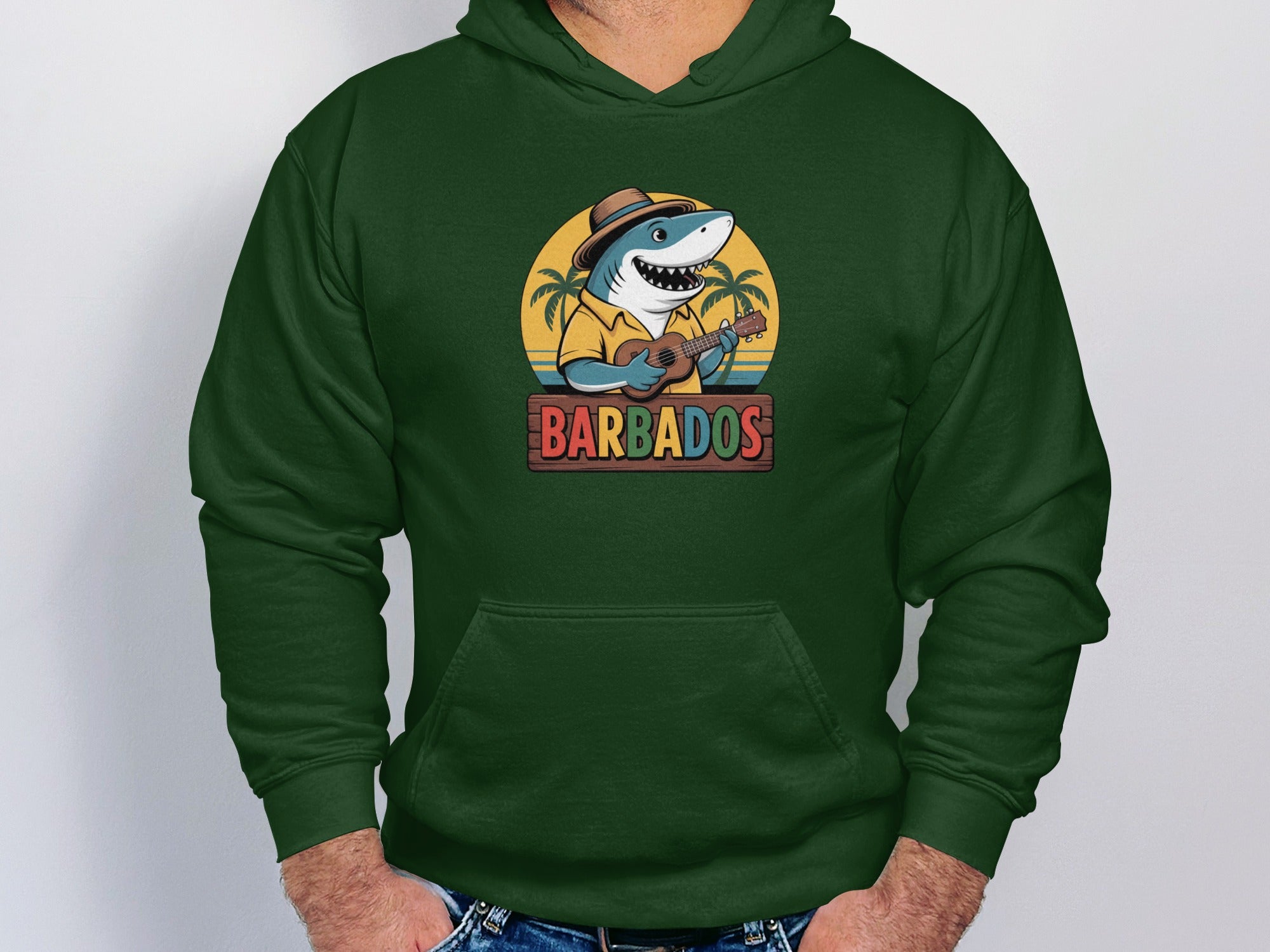 Barbados Shark Playing Guitar Graphic Hoodie product