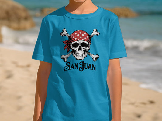 Pirate Skull and Crossbones San Juan Design T-Shirt product type