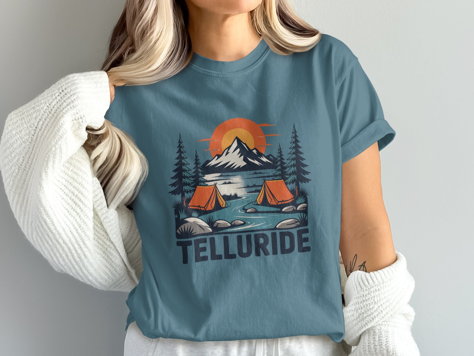 Telluride Mountain Sunset Camping Scene product type