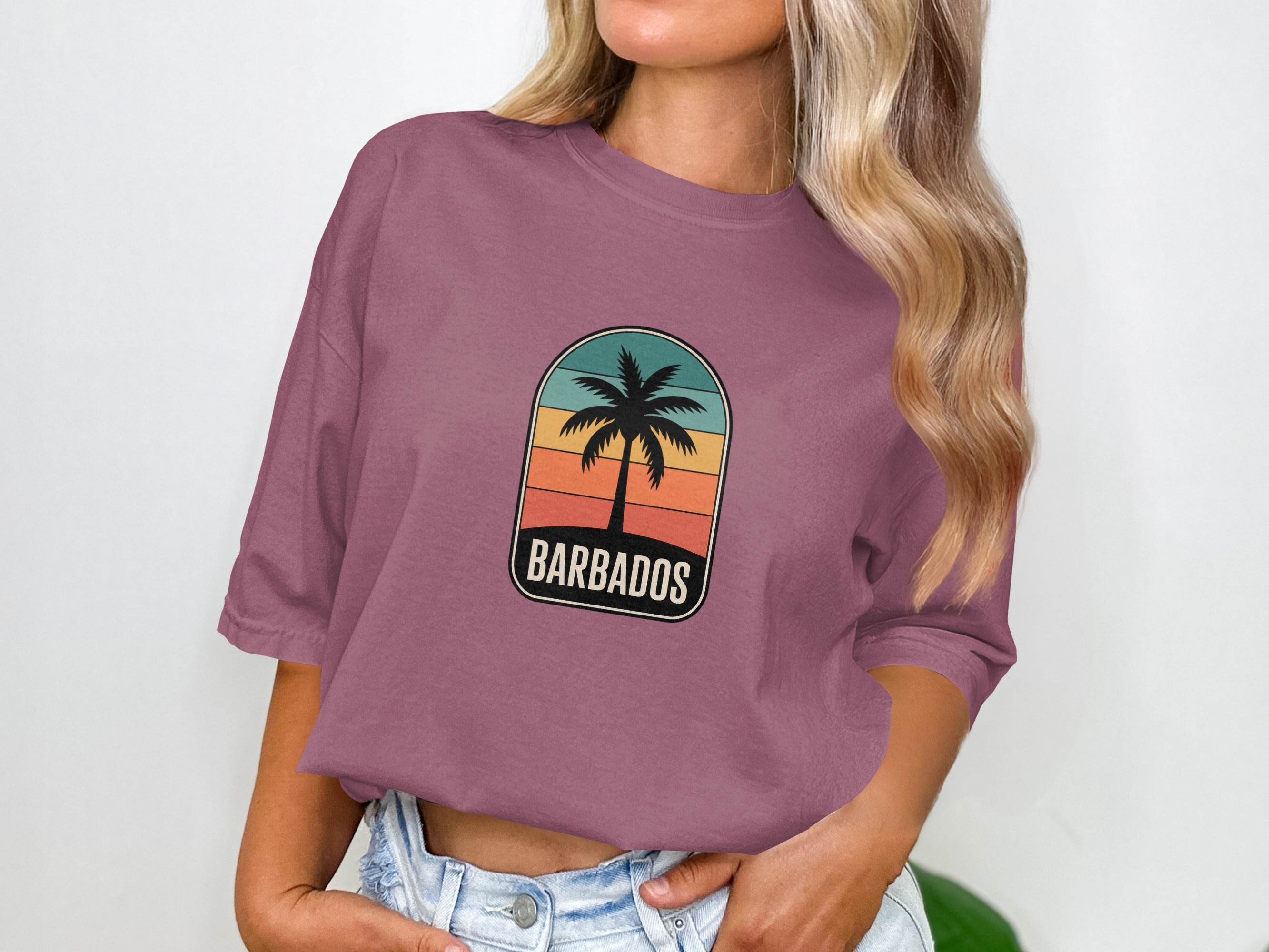 Barbados Sunset Palm Tree Graphic T-Shirt product
