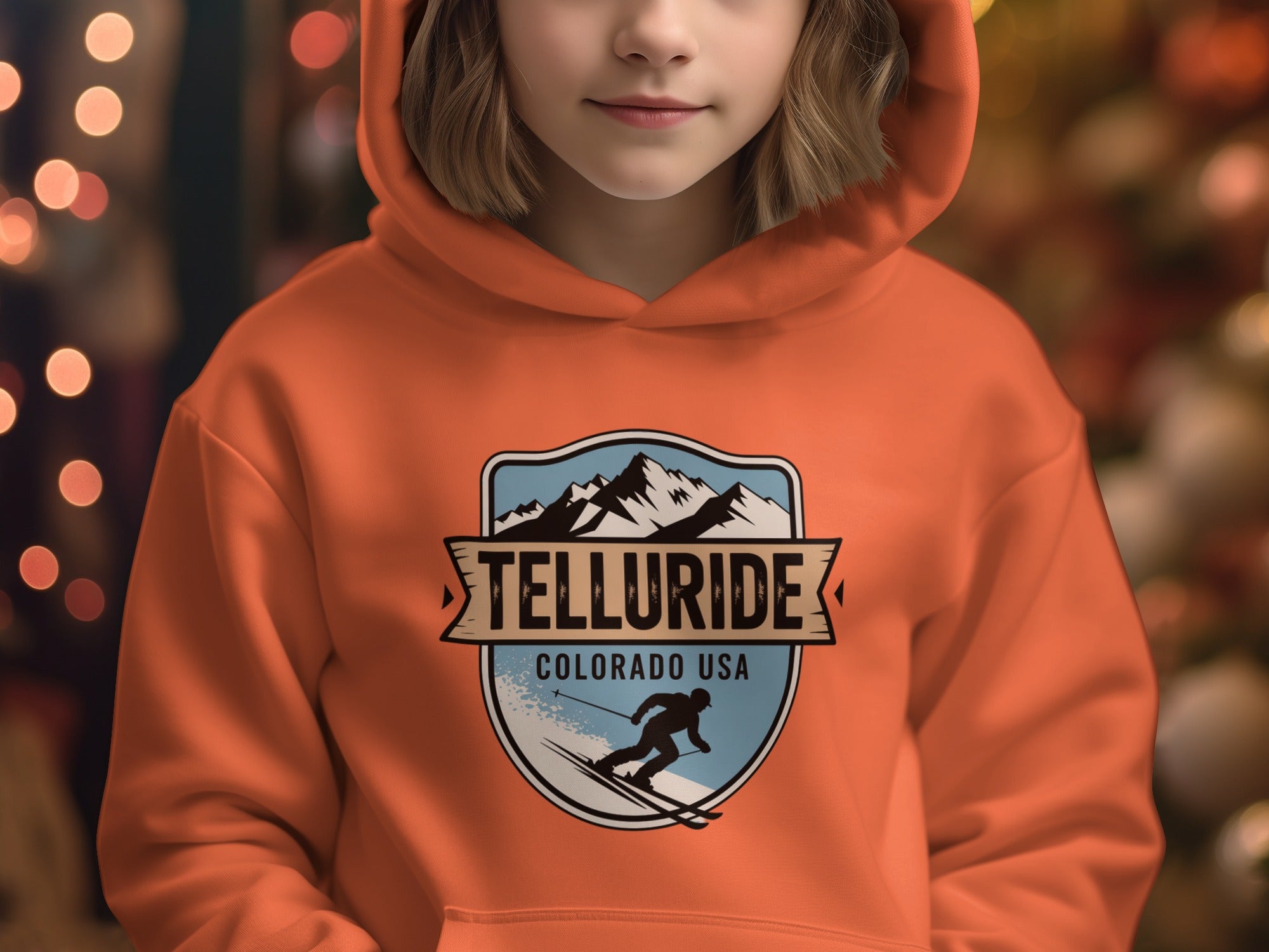 Telluride Colorado USA Skiing Hoodie for Outdoors Lovers