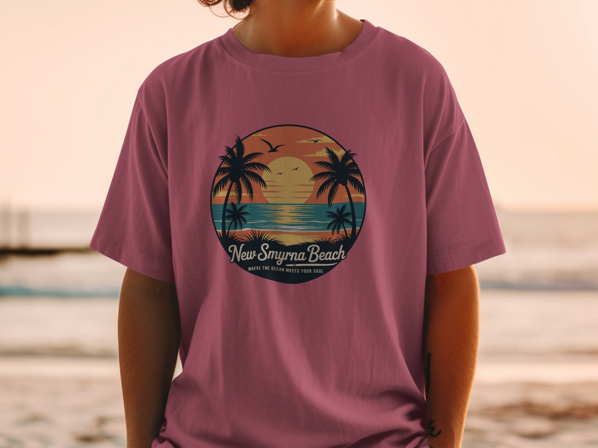 New Smyrna Beach Sunset Graphic T-Shirt Product