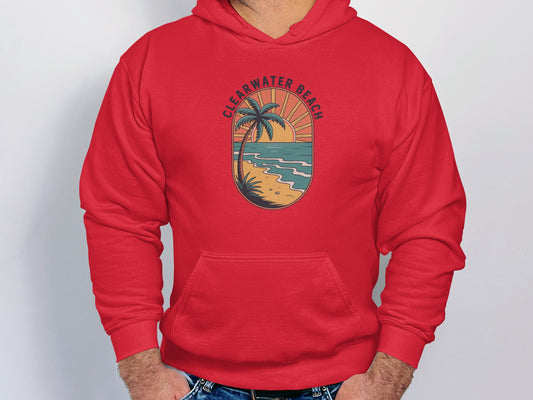 Clearwater Beach Retro Sunset Hoodie product