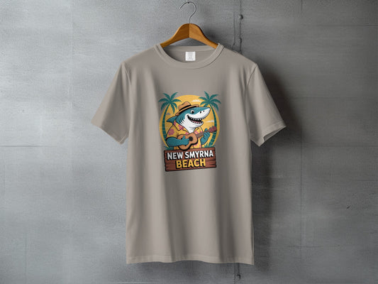 New Smyrna Beach Shark Surfing Graphic T-shirt product
