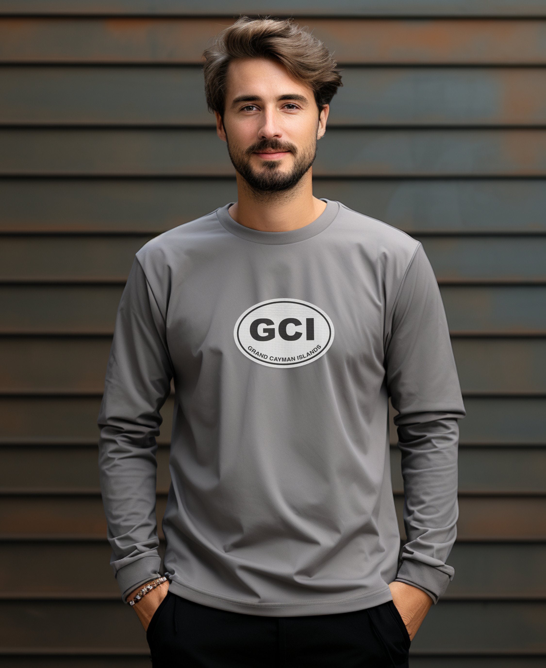 Grand Cayman Stingray City and Seven Mile Beach Mens Long Sleeve T Shirt
