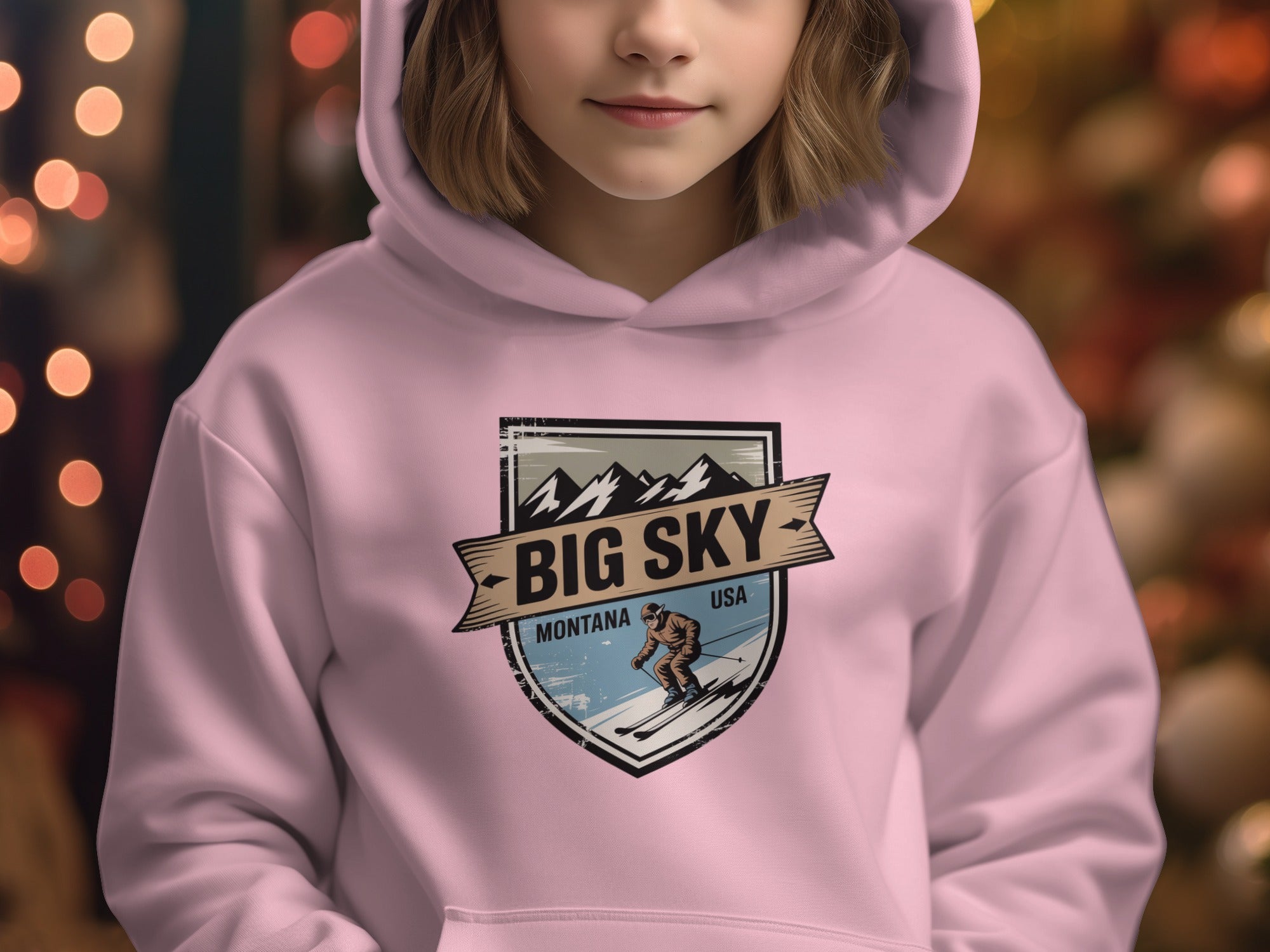 Big Sky Montana USA Snowboarding Hoodie