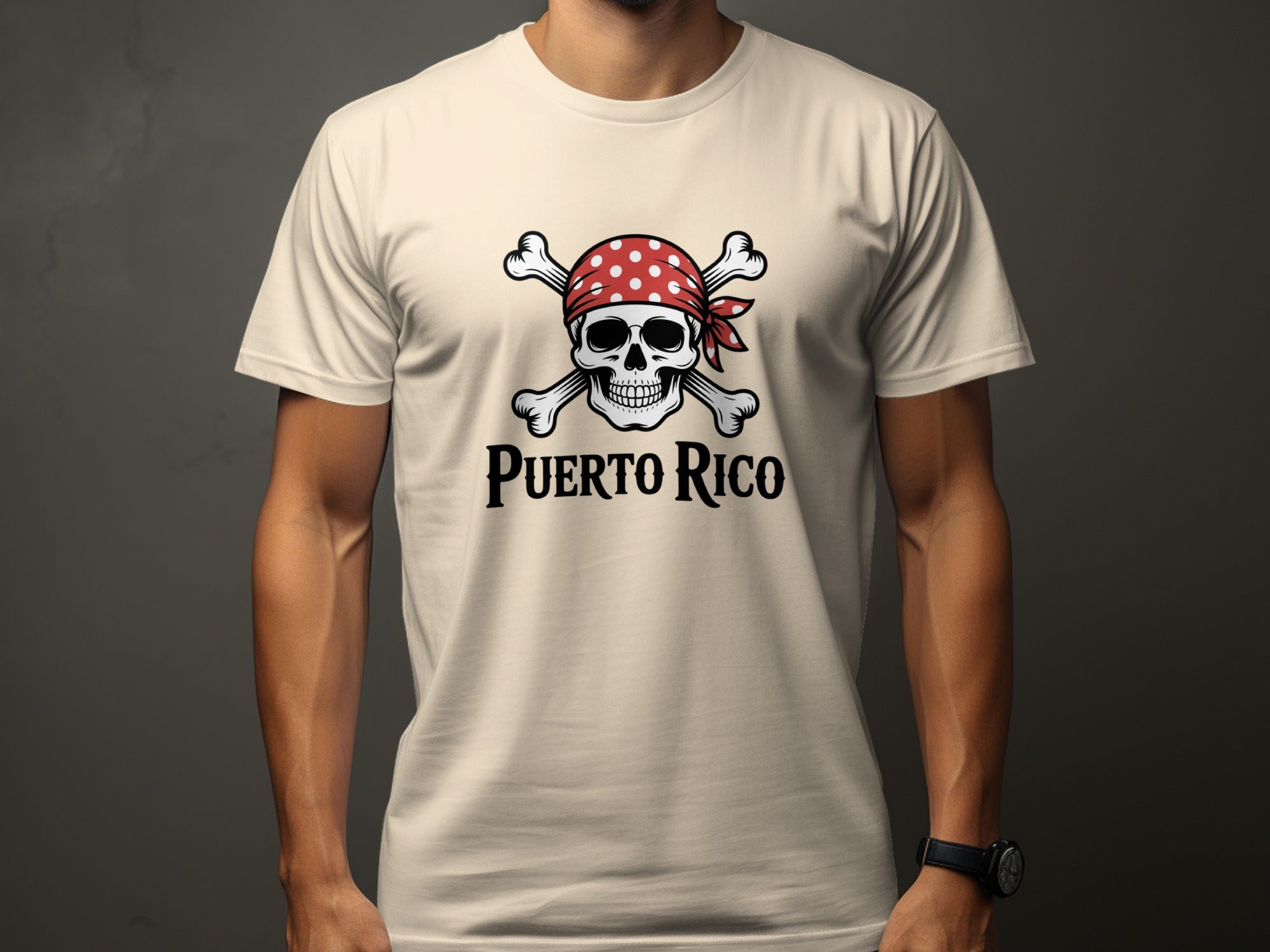 Puerto Rico Skull Graphic Pirate Theme T-shirt product type