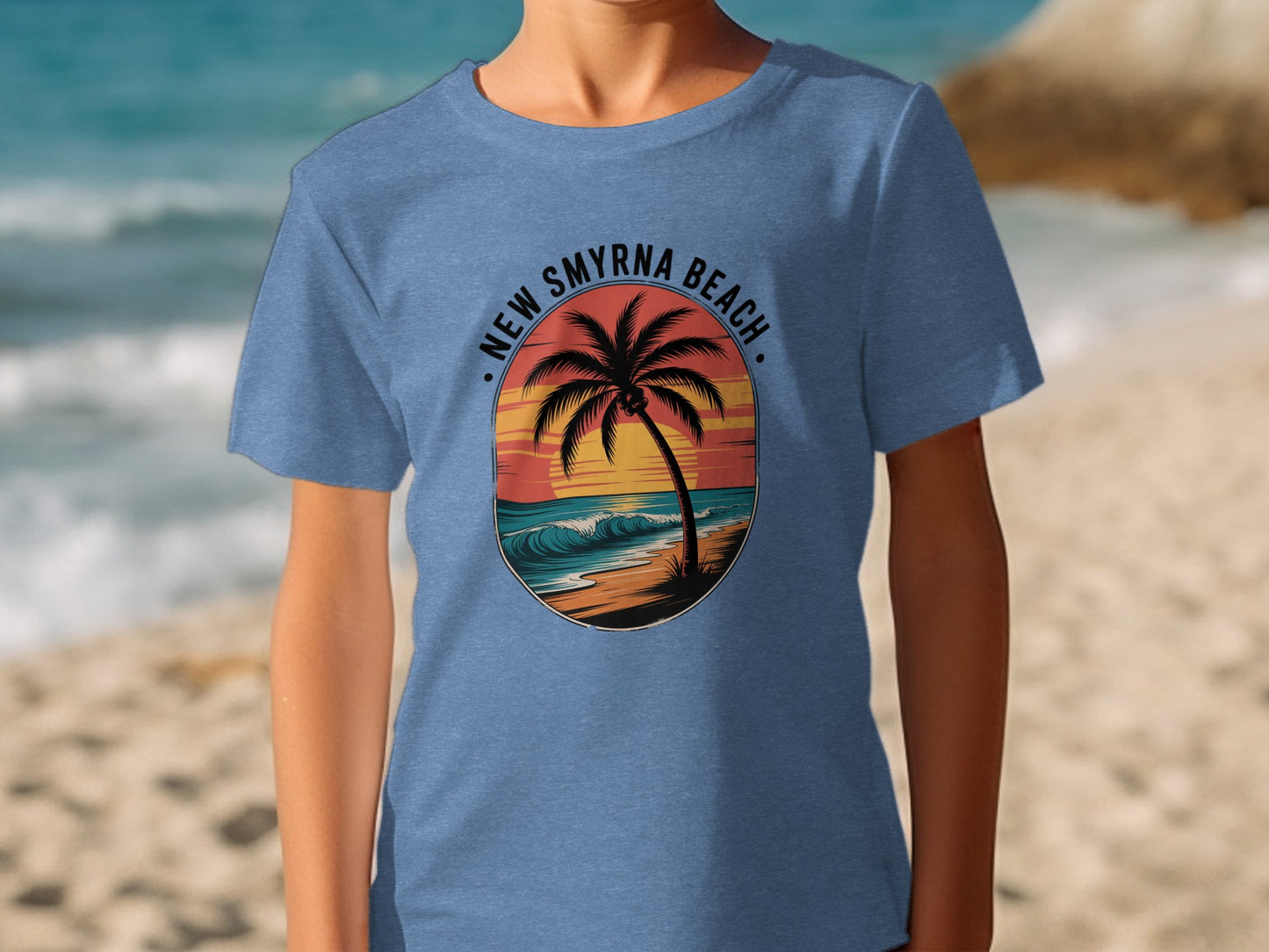 New Smyrna Beach Beach Sunset Graphic T-Shirt product type