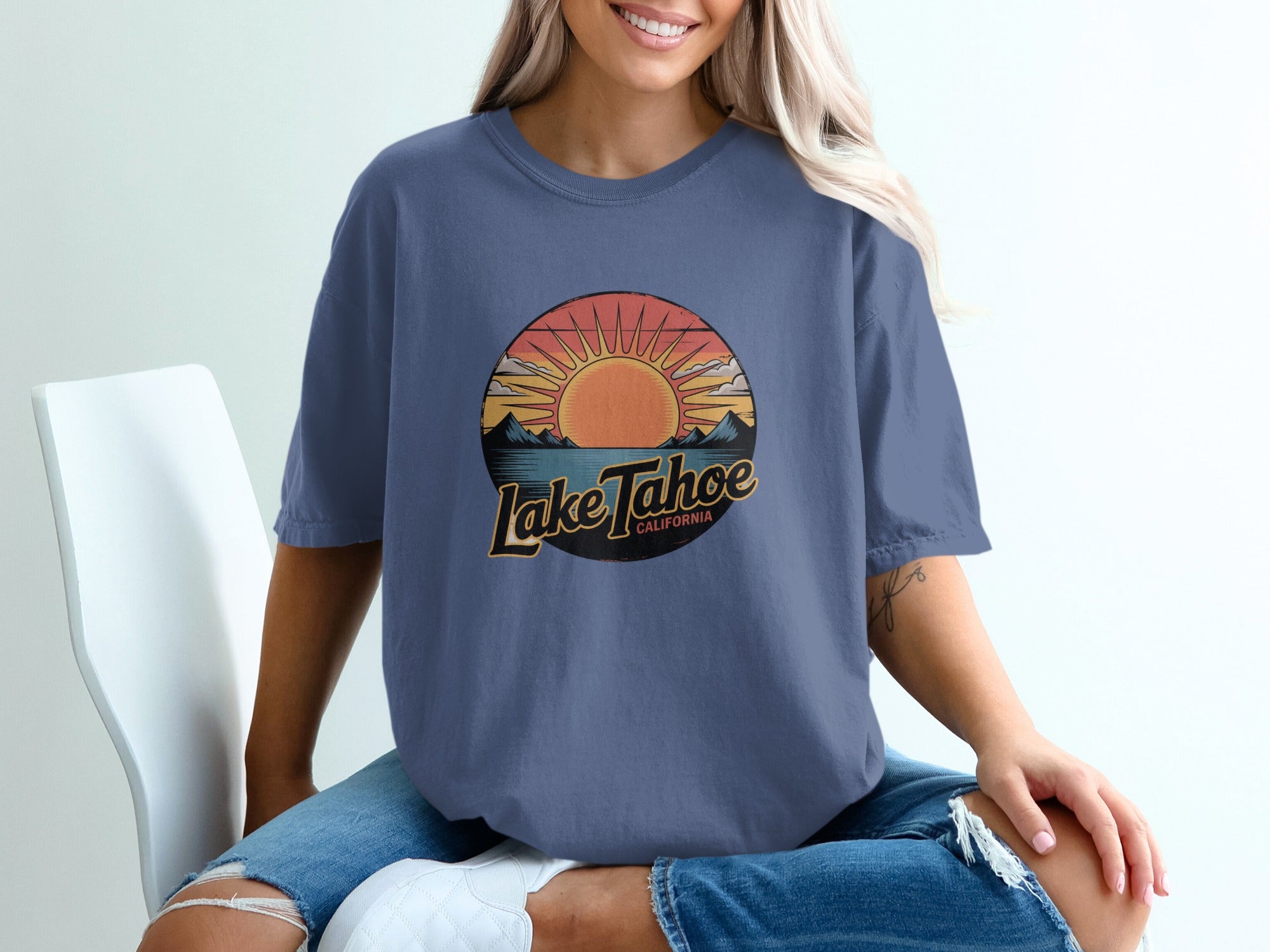 Lake Tahoe California Sunset Graphic Tee Shirt product type